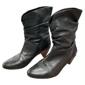 Elegant Black Heeled Boots for Women S10